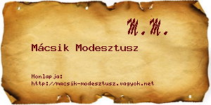 Mácsik Modesztusz névjegykártya
